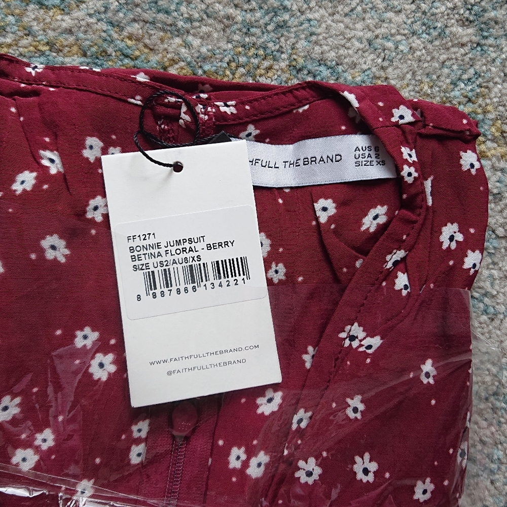 Faithfull the Brand Bonnie Jumpsuit Floral XS S M - Picture 11 of 14